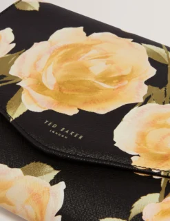 Clutch Bag mit gelbem Rosenmuster