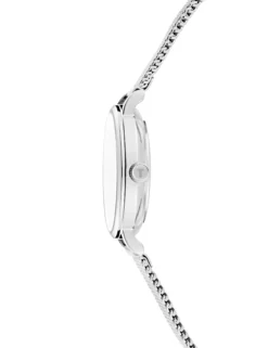 Crystal Dial Blue & Silver Mesh Watch