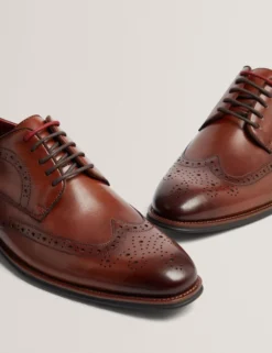 Derby-Brogue-Schuhe aus poliertem Leder