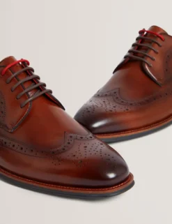 Derby-Brogue-Schuhe aus poliertem Leder