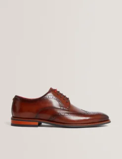 Derby-Brogue-Schuhe aus poliertem Leder