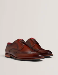 Derby-Brogue-Schuhe aus poliertem Leder