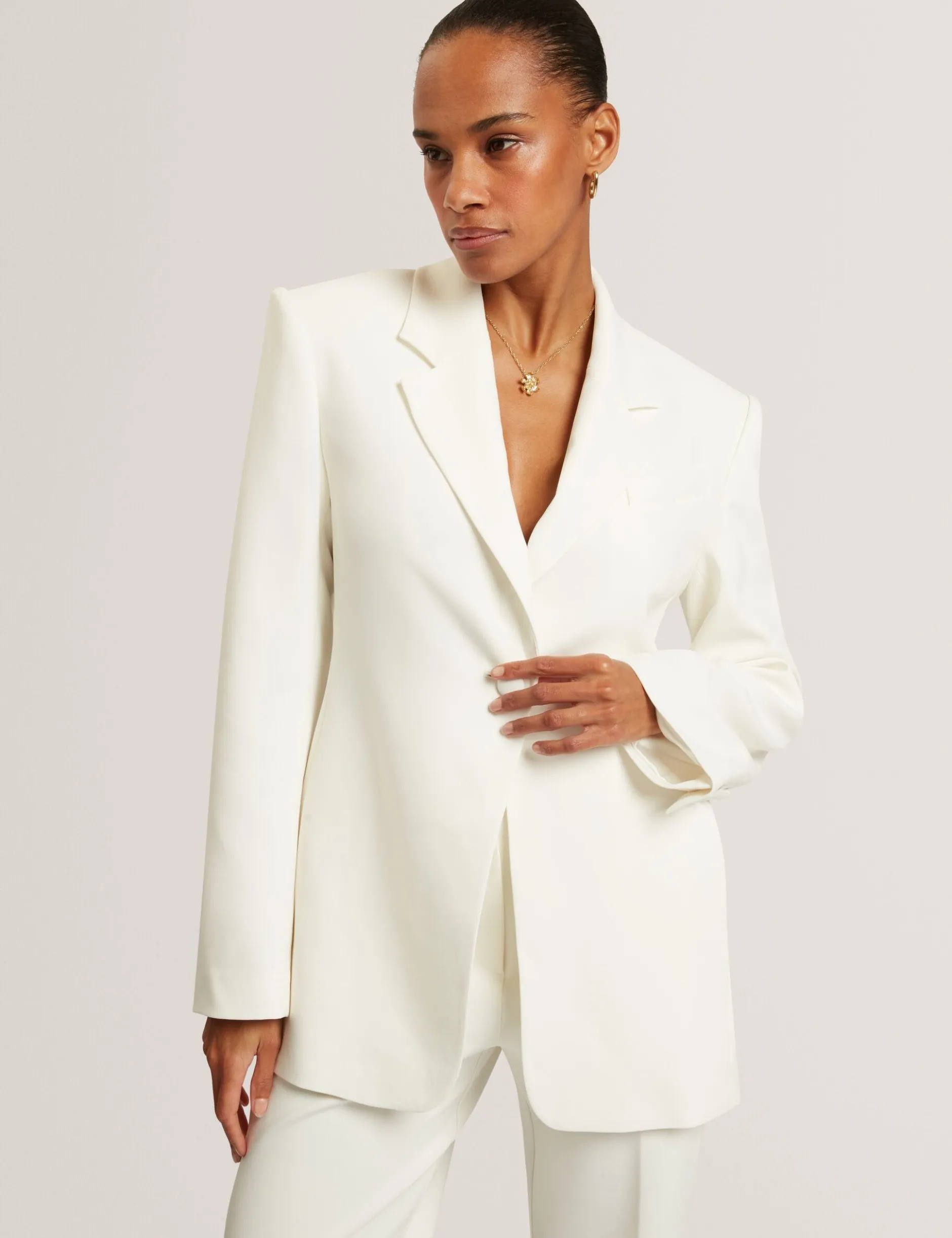 Einreihiger taillierter Blazer in Sanduhrform