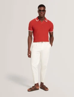 Elegante, schmal zulaufende Baumwoll-Stretchhose