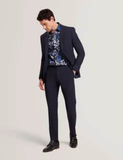 Elegantes Langarmhemd mit Ton-in-Ton-Blumenmuster