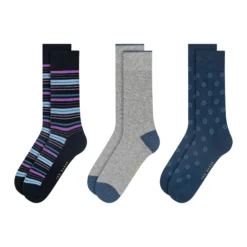 3er-Pack bedruckte Crew Socken