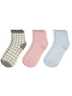3er-Pack gemischte Rüschen-Knöchelsocken
