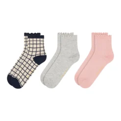 3er-Pack gemischte Rüschen-Knöchelsocken