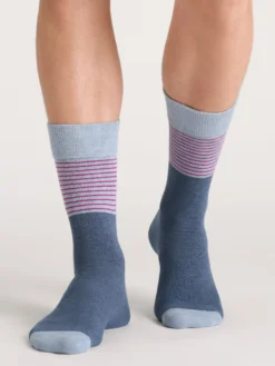 3er-Pack gepunktete und gestreifte Socken aus Baumwollmischgewebe