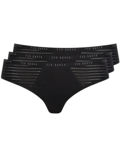 3er-Pack gestreifte, unsichtbare Netz-Slips