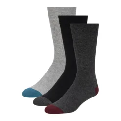3er-Pack kontrastfarbene Socken mit Fersen- und Zehenbereich