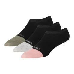 3er-Pack kontrastfarbene Zehenkappen-Sneakersocken