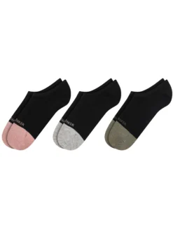 3er-Pack kontrastfarbene Zehenkappen-Sneakersocken