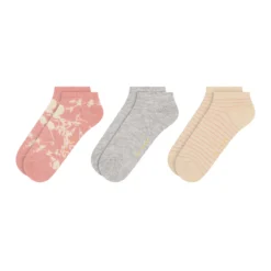 3er-Pack kontrastfarbene Zehenkappen-Sneakersocken