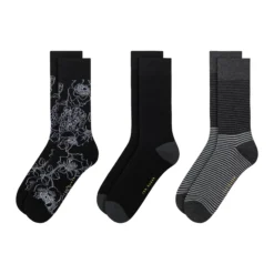 3er-Pack Socken mit Blumenmuster