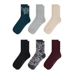 6er-Pack Socken mit gemischten Designs