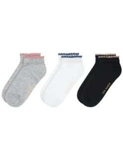 3er-Packung kurze, gewellte Knöchelsocken