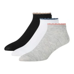 3er-Packung kurze, gewellte Knöchelsocken