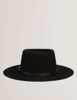 Fedora-Hut aus reiner Wolle mit Lederschnalle