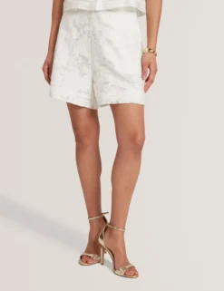 Florale Textur Hochgeschnittene Webshorts