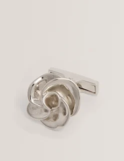 Geformte 3D-Manschettenknöpfe aus Metall in Rosenform