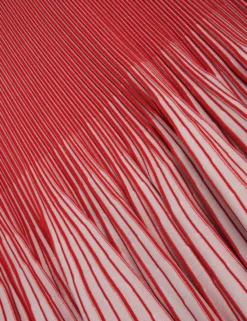 Geripptes Strick-Minikleid mit umgeschlagenem Saum