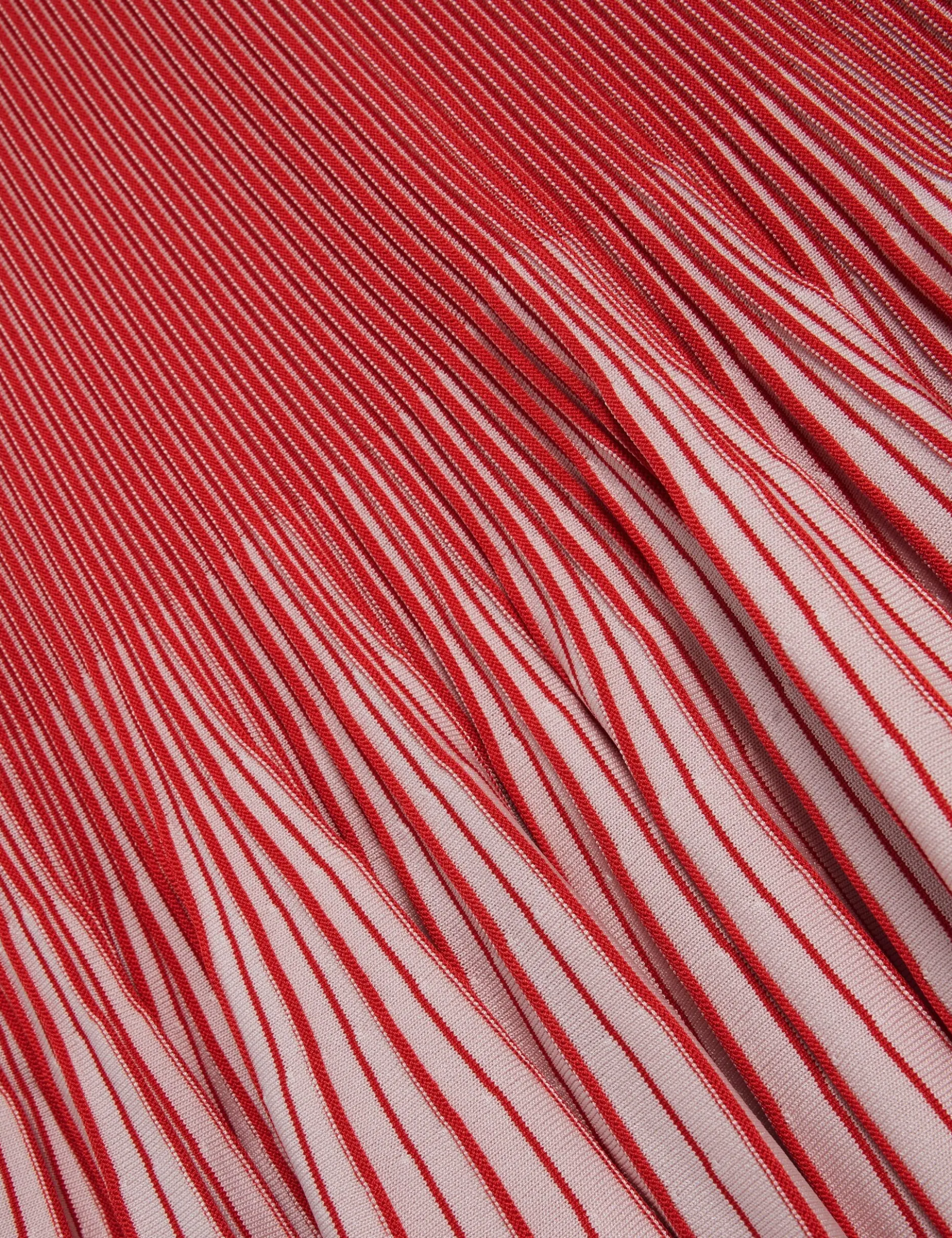 Geripptes Strick-Minikleid mit umgeschlagenem Saum