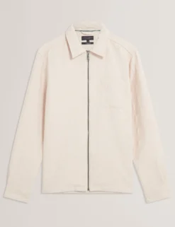 Gestepptes Overshirt mit Struktur und Reißverschluss