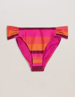 Gestreifte Bikinihose mit Abnähern an den Seiten