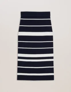 Gestreifter Strick-Bodycon-Tube-Midirock