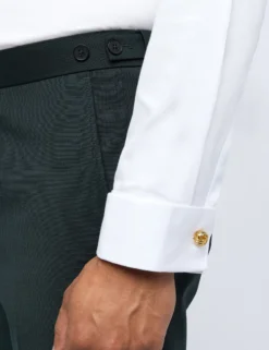 Grüne Slim-Fit-Smokinghose aus Stretchwolle