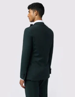 Grüne Slim-Fit-Smokingjacke aus Stretchwolle