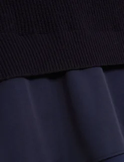 Grobstrick-Kurzarmshirt mit Hemdsaum