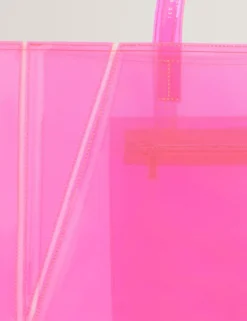 Große, faltbare Einkaufstasche aus Neon-Vinyl