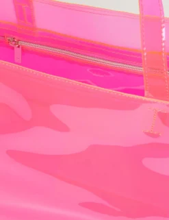 Große, faltbare Einkaufstasche aus Neon-Vinyl