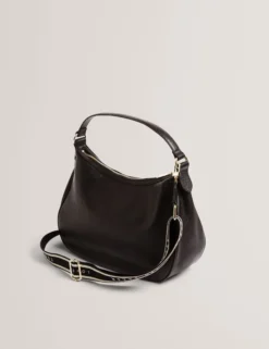 Große Hobo-Tasche aus Leder mit Gurtband