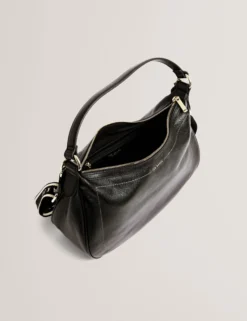 Große Hobo-Tasche aus Leder mit Gurtband