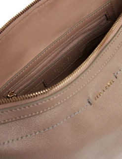 Große Hobo-Tasche aus Leder mit Gurtband