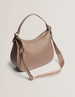 Große Hobo-Tasche aus Leder mit Gurtband