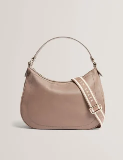 Große Hobo-Tasche aus Leder mit Gurtband