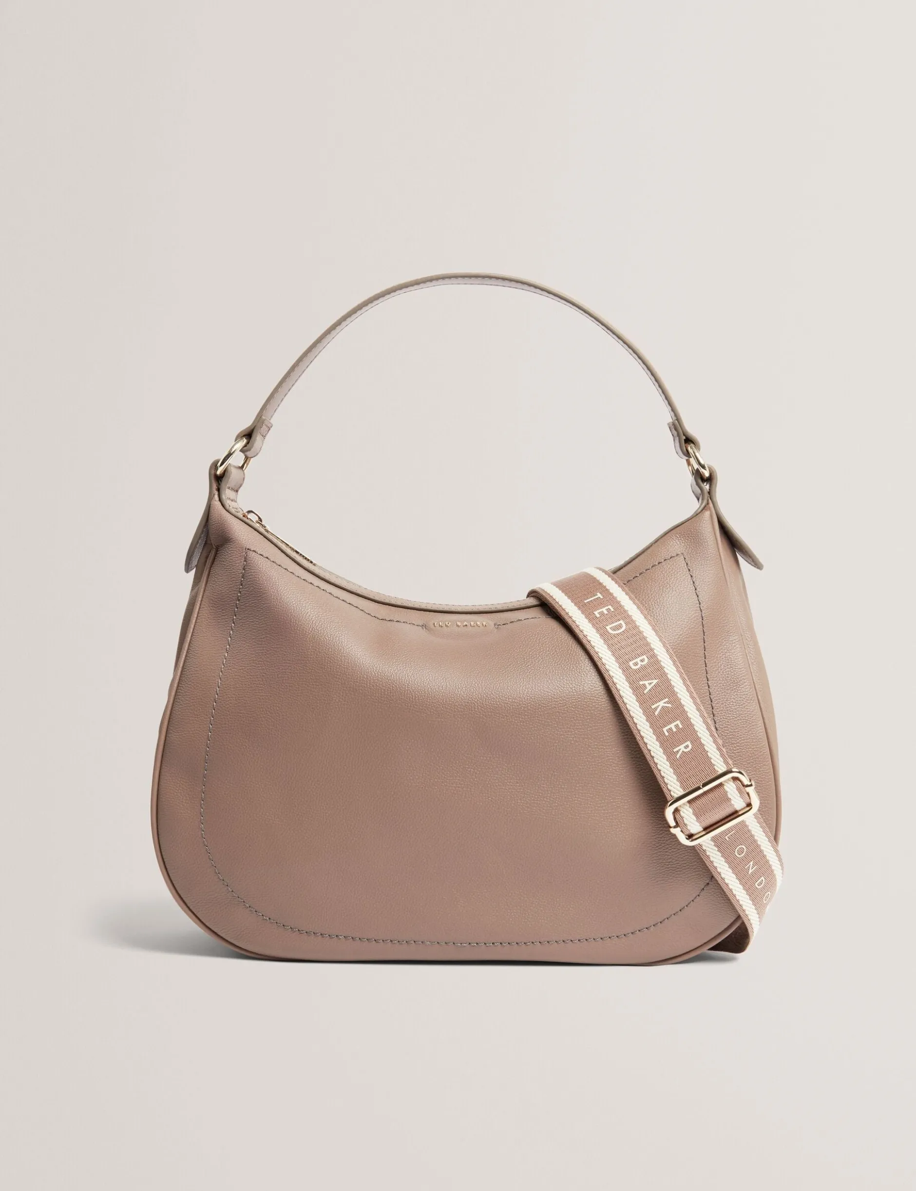 Große Hobo-Tasche aus Leder mit Gurtband