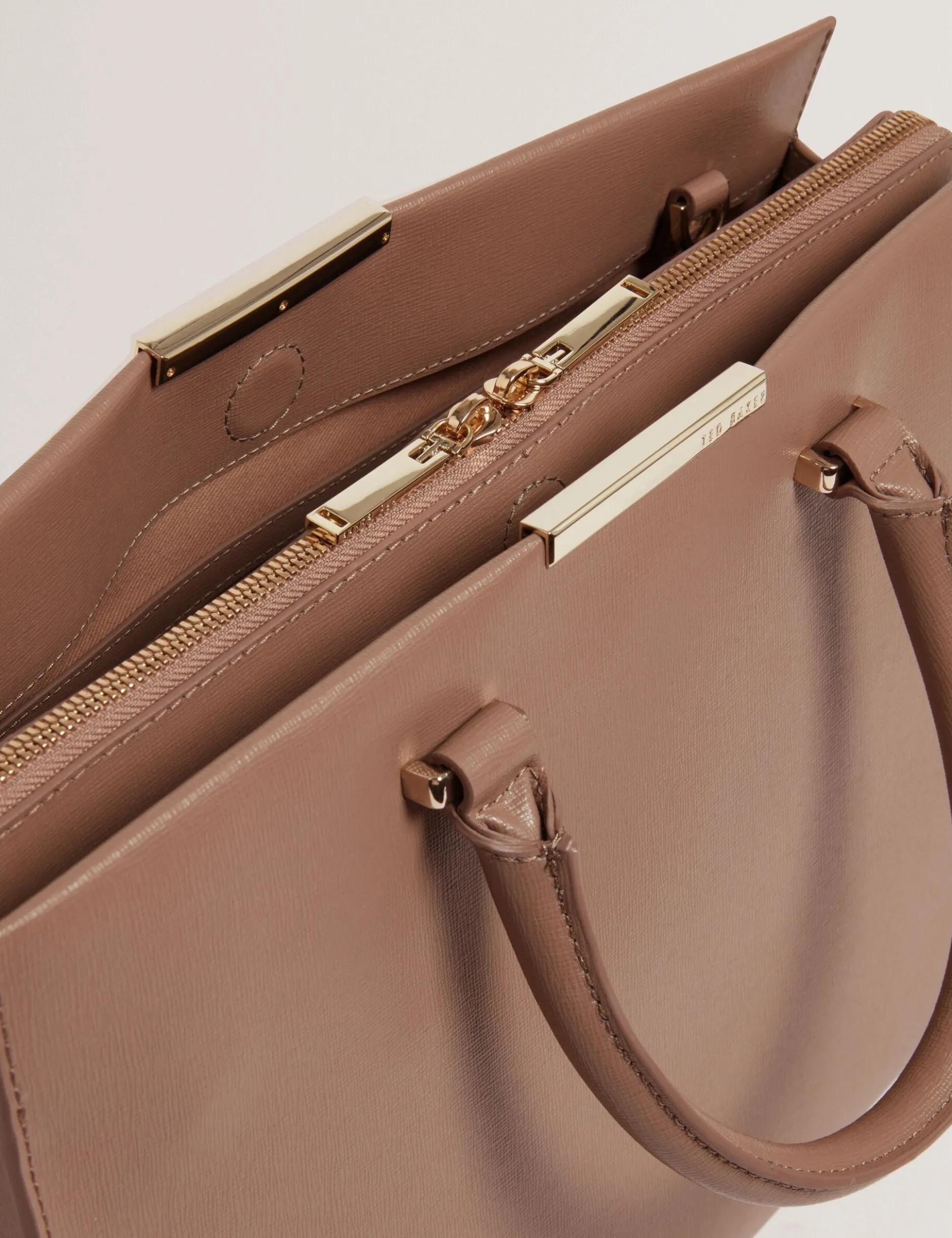 Große Leder-Einkaufstasche mit Bardetail