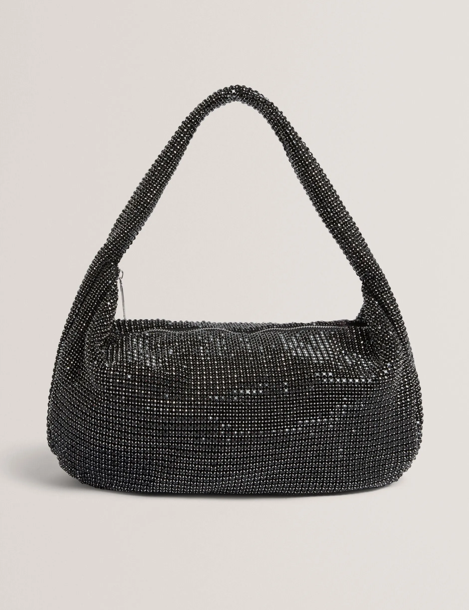 Große, mit Kristallen verzierte Schultertasche