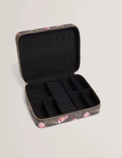 Großer Schmuckkoffer aus PU mit Blumenmuster