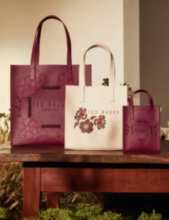 Große Shopper-Tasche mit Blumenstickerei