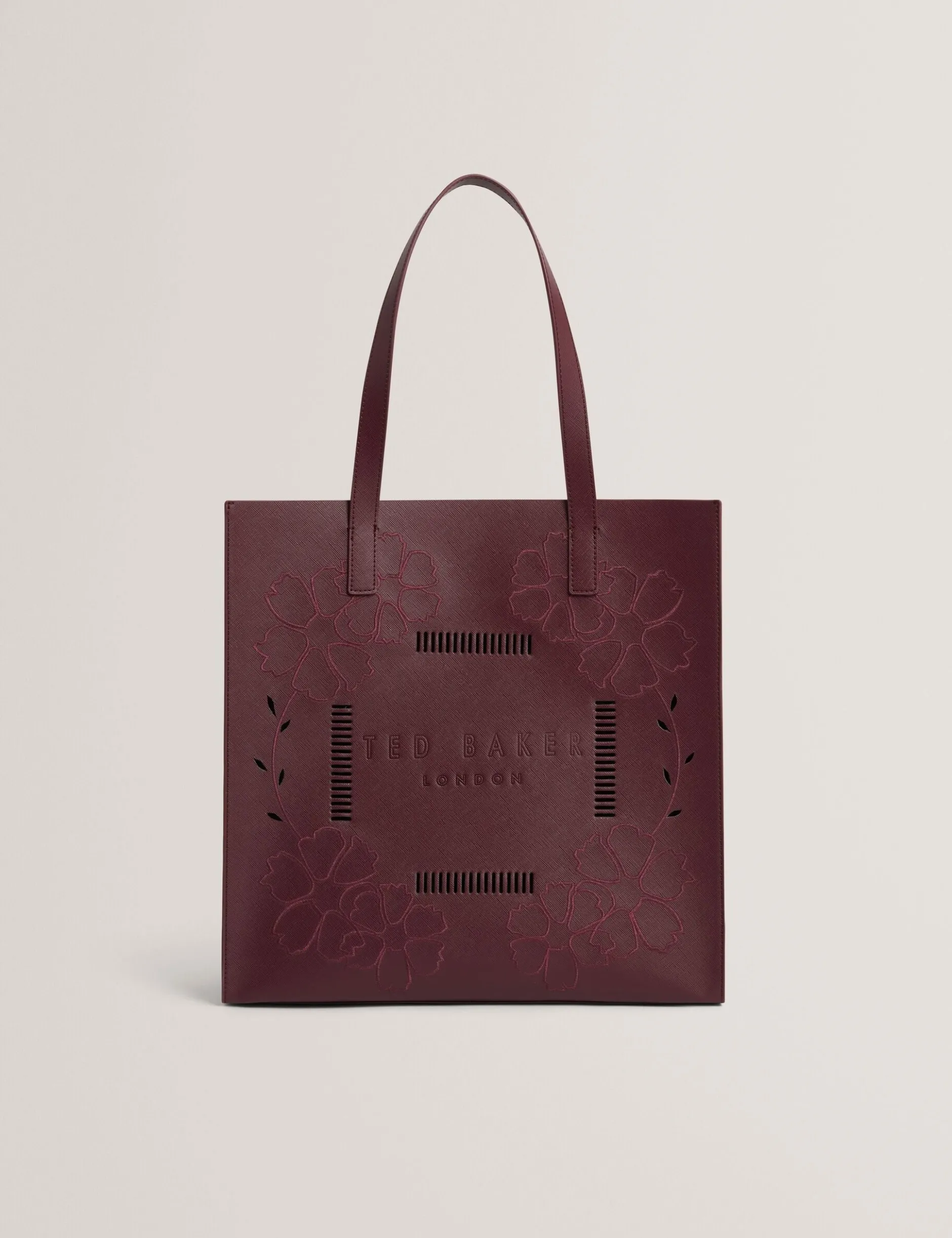 Große Shopper-Tasche mit Blumenstickerei