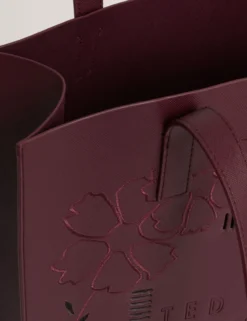 Große Shopper-Tasche mit Blumenstickerei