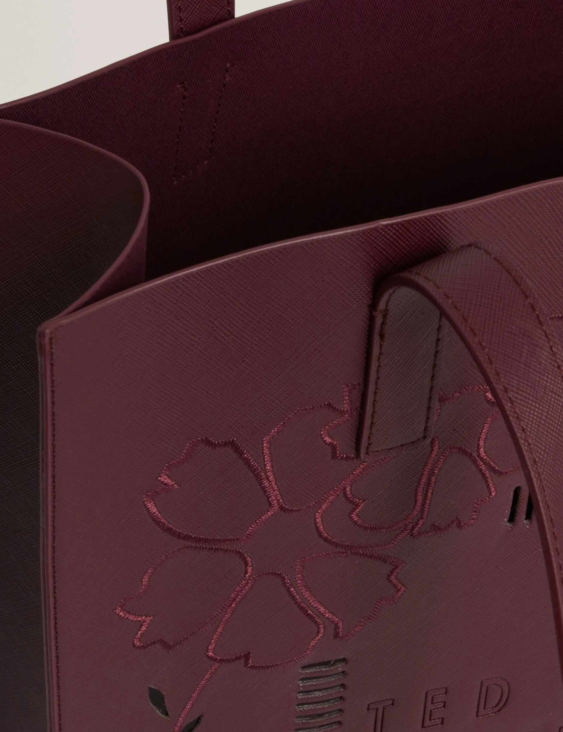 Große Shopper-Tasche mit Blumenstickerei