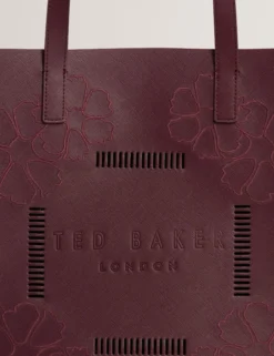 Große Shopper-Tasche mit Blumenstickerei
