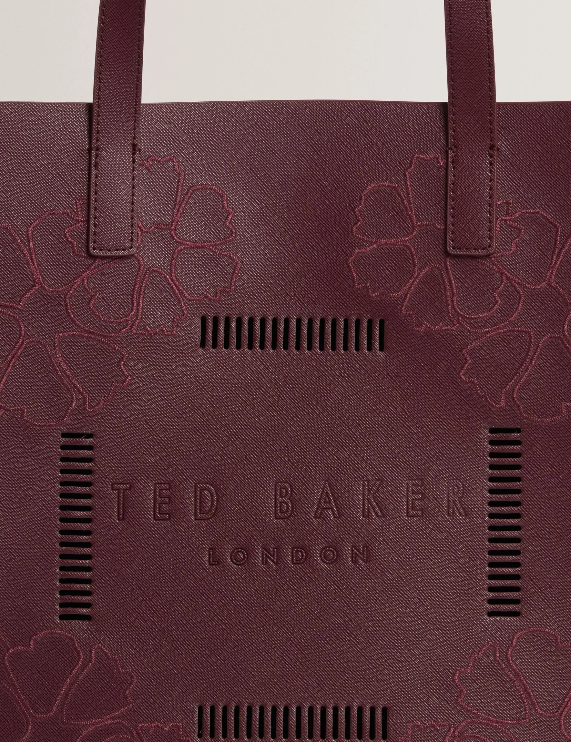 Große Shopper-Tasche mit Blumenstickerei